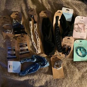 Headbands, bracelets, hair ties, hair clips and pins.  H72